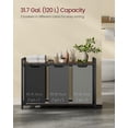 thumbnail image 3 of 3-Compartment Laundry Hamper Sorter with Removable Bags, Pull-Out Liners, Ventilated Shelf & Sturdy Metal Frame – 31.7 Gallons Capacity, Rustic Brown, 3 of 4