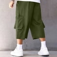 thumbnail image 5 of SOOMLON Mens Cargo Capri Pants Big and Tall Elastic Waist Half Pants Loose Outdoor Pants Trendy Weekend Clothes, 5 of 9