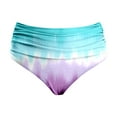 thumbnail image 4 of MNCEKFOD Swim Bottoms for Women Summer Tie Dye Printed Waist Length Pleated Beach Double Layered Triangle Swim Trunks Sky Blue XL, 4 of 5