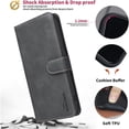 thumbnail image 6 of Case For IPhone 17 Pro Max【RFID Blocking】with Multi-Card Holder Bills Slot, Calfskin-Texture Vegan Leather Magnetic Wallet Case,Black,For iPhone 17 Pro Max, 6 of 10