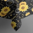 thumbnail image 4 of Black Sunflower Word Pattern Rectangle Tablecloth 60"x102",Waterproof Polyester Rectangle Table Cloth, Wipeable Spillproof Polyester Tablecloth for Dining, Camping, Indoor and Outdoor, 4 of 6