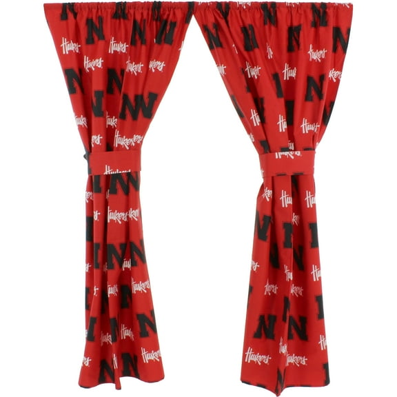 Nebraska Cornhuskers 100% Polyester, 63" Curtain Panels, Set of 2