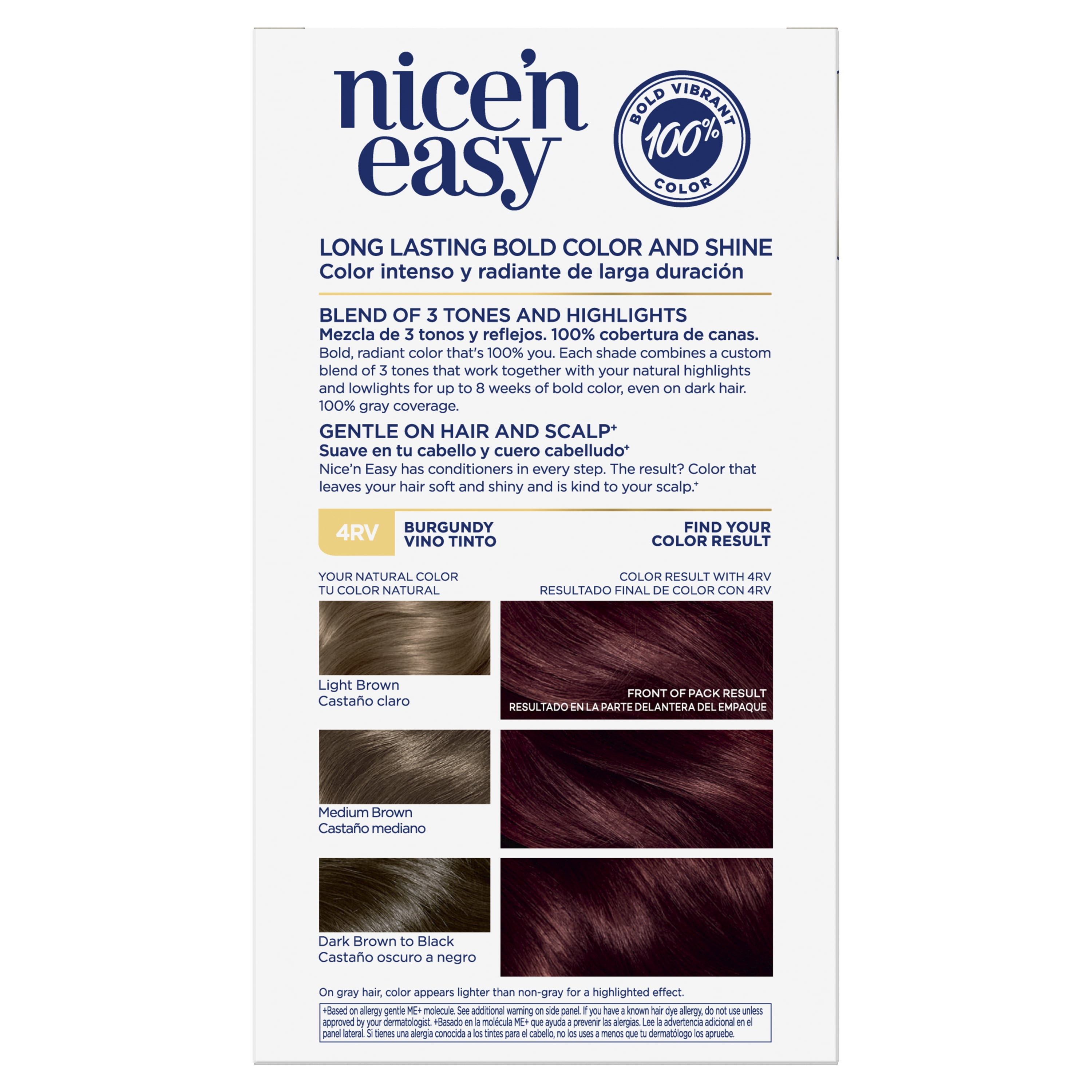 Clairol Nice'n Easy Permanent Hair Dye Color Cream, 4RV Burgundy