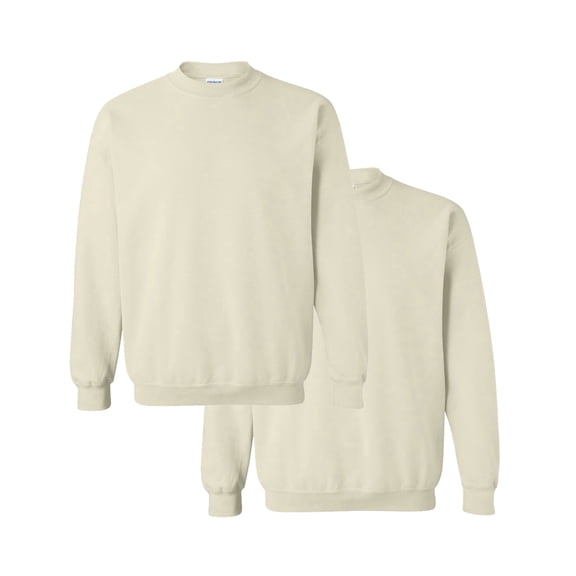 Gildan Modern Sweatshirt of Sand Color, Spandex Heavy Blend 50/50 Cotton/Polyester for Unisex, Pack of 2 Size-2XL | Casual Crewneck Fleece Sweatshirt
