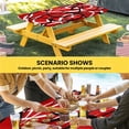 thumbnail image 6 of Red Geometric Table Cloths for 5 Foot Rectangle Tables, Modern Abstract Black White Striped Lines Patio Waterproof Elastic Fitted Tablecloths, Washable Rectangular Table Cover for Camping, 6 of 8
