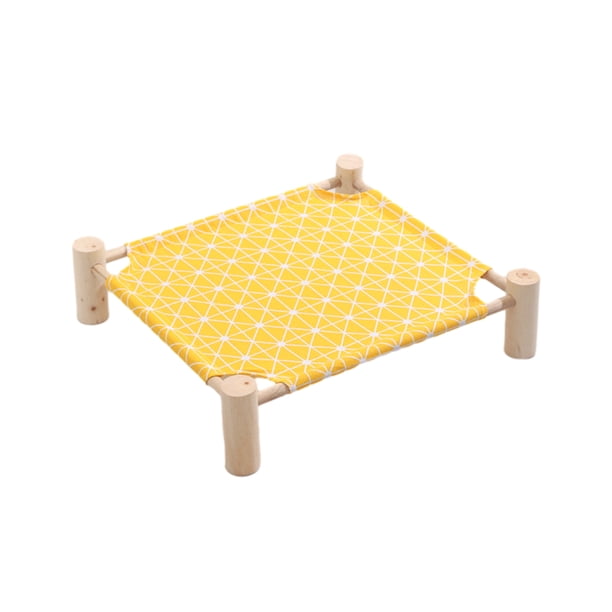 Billuyoard Cama para perros de tela de transpirable para un sueño reparador cama para mascotas desmontable y lavable cama elevada para mascotas Suministros para perros S fondo amarillo rhom