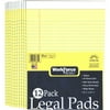 WorkForce Basic 12-Pack Canary Legal Pad, 50 Pages, 8.5" x 11.75"