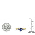 thumbnail image 3 of Dazzlingrock Collection 7X5MM Pear Tanzanite & Round White Diamond 3 Stone Teardrop Engagement Ring for Women (0.10 ctw, Color I-J, Clarity I2-I3) in 10K Yellow Gold, Size 9, 3 of 4