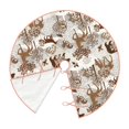 thumbnail image 3 of Christmas Tree Skirt - Deer Bear Fox Owl Rabbit Bird Tree Halloween Tree Skirt Winter Fall Tree Skirt for Christmas Tree Decorations, Christmas Decor Xmas Holiday Home Party Decorations 36 inches, 3 of 7