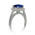 thumbnail image 3 of 2.5 Carat Cushion Cut Designer Sapphire and Diamond Halo Wedding Ring Set on 10k White Gold, 3 of 4