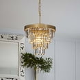 thumbnail image 5 of AloaDecor 3-Light 13" Cone Shape 4-Tier Crystal Chandelier Chrome Polished Adjustable Chrome, 5 of 5