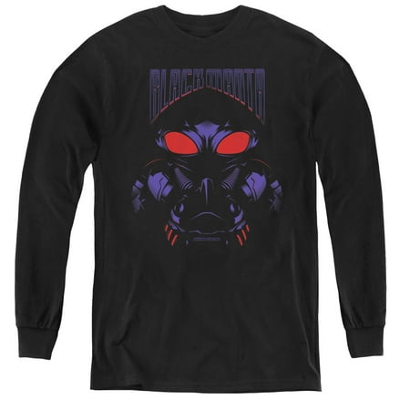 Aquaman Movie Black Manta Youth Long Sleeve T-Shirt Tee Black