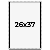 26x37 Frame Brushed Silver Solid Wood Picture Frame | 0.75 Inch Moulding Width | Rabbet Depth 0.75