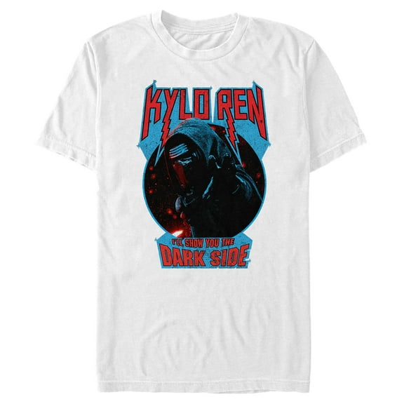 Men's Star Wars The Force Awakens Kylo Ren Show Dark Side  Graphic Tee White Large
