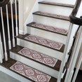 thumbnail image 1 of SussexHome Flower Design 9" X 28" Stair Treads - 70 % Cotton Anti-Slip Carpet Strips for Indoor Stairs-Easy to Install Stair Treads with Double Adhesive Tape-Safe, Extra-Grip, 10-Pack-Maroon, 1 of 8