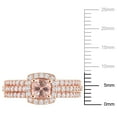 thumbnail image 2 of Everly Women's Created Sapphire Created Morganite Rose Gold Plated Bridal Set, 2 of 8