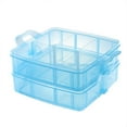 thumbnail image 4 of Billuyoard Clear Jewelry Organizer Box Holding Case 3-layer Home Compartment Sundries Container Organization Storage Boxes Holder Almacenamiento y organización del hogar azul, 4 of 4
