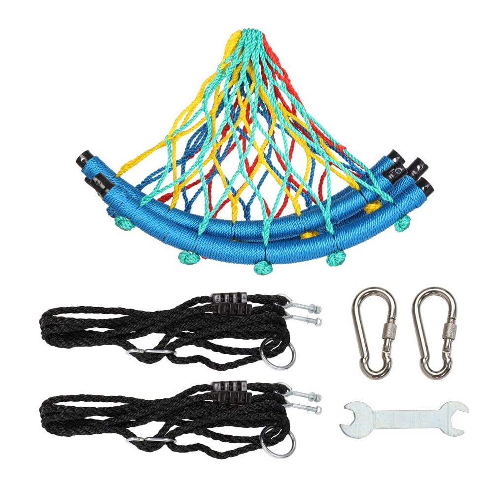 CIPACHO 40 Inch Spider Web Round Rope Swing with Adjustable Ropes, 2 Carabiners (Colorful) CIPACHO 40 Inch Spider Web Round Rope Swing with Adjustable Ropes, 2 Carabiners (Colorful)