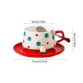 thumbnail image 3 of Christmas Ceramic Mug with Lid and Spoon, Cute Santa & Reindeer Design, Bow Handle Coffee Cup for Hot Chocolate, Tea & Holiday Gift, 3 of 5