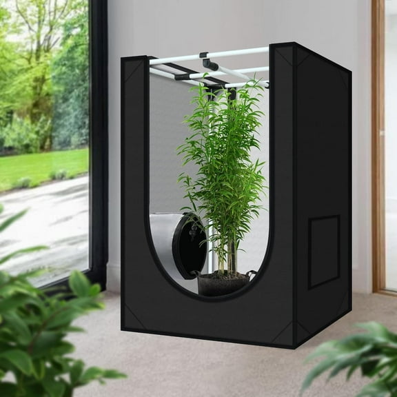 Grow Tent, 24"x24"x36" Hydroponic Mylar Grow Tent Reflective Garden Growing Dark Room with Observation Window, Removable Floor Tray and Tool Bag for Indoor Plant Growing 2'x2'