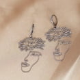thumbnail image 2 of Punk Human Face Hoop Earrings For Women Retro Abstract Hollow out Statement Flower Metal Fashion Dangle Earring Jewelry, 2 of 5