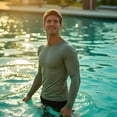 thumbnail image 4 of INGEAR Men's UPF 50+ Long Sleeve Sun Shirt, Quick-Dry UV Protection Rash Guard Military Green, XL, 4 of 6