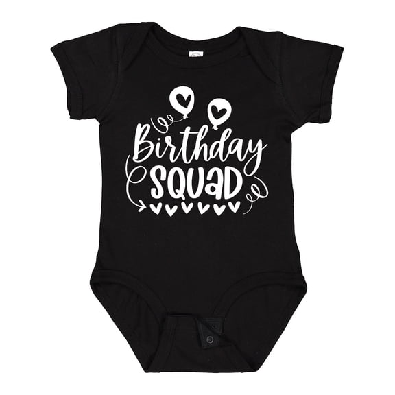 Inktastic Birthday Squad Cute Balloons and Hearts Boys or Girls Baby Bodysuit