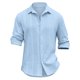 thumbnail image 4 of Men's Solid Color Striped Long Sleeve Shirt Men's Casual Fashion Shirt3XL, 4 of 4