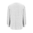 thumbnail image 4 of Fesfesfes Women's Fall Winter Sweater Loose Solid Color V-Neck Long Lantern Sleeved Blouses Trendy Outdoor Indoor Wearing Clothes(White,5XL), 4 of 5