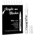thumbnail image 1 of fuzhong-White Markers Pen, 8 Pack White Paint Pens, Fine Tip, Acrylic White Permanent Markers for Black Paper, Sketching, Drawing, Wood, Rock, Tyres, Plastic, Leather, Glass, DIY Painting, 1 of 4