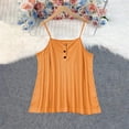 thumbnail image 4 of Craaazy Casual Tank Tops for Women Spaghetti Strap Solid Color Waffle Knit Blouses with Button Detail for Summer Daily Work, 4 of 9