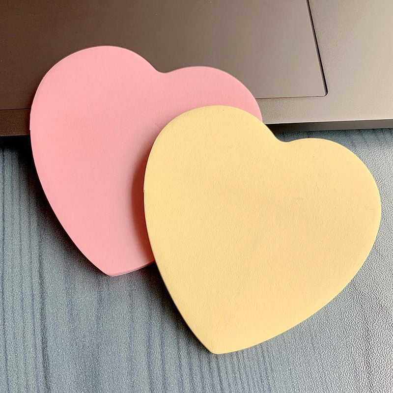Heart shaped multicoloured sticky notes - 100 sheets