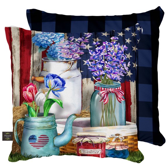 Briarwood Lane Everyday Indoor/Outdoor Pillow 17x17 American Picnic Rustic Decorative Pillow
