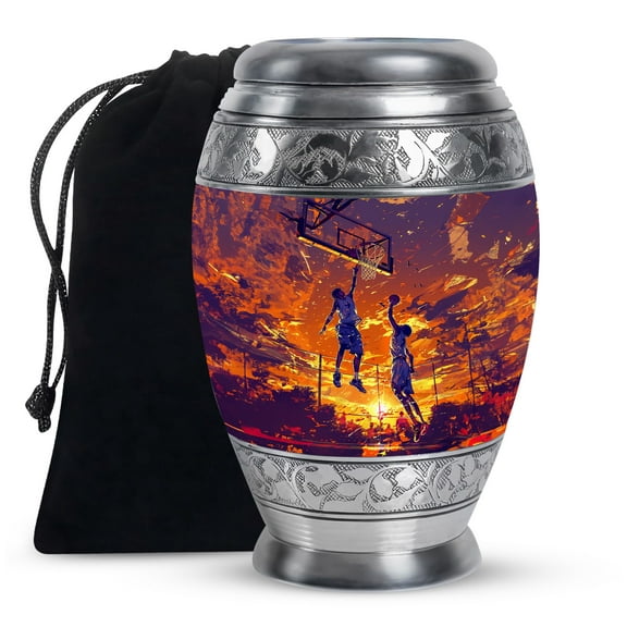 KARYLIZ Basketball Cremation Urn For Adult Ashes Women - Urn For Ashes Adult Male - Funeral Urn - Memorial Urn - Human Cremation Urn - Large Cremation Urn - Funeral Ashes Urn (Size -10inch)