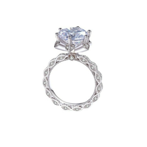 5ct Moissanite Wedding Bands for Women Round Cut D Color VVS1 Diamond Rings Engagement Rings with Certificate