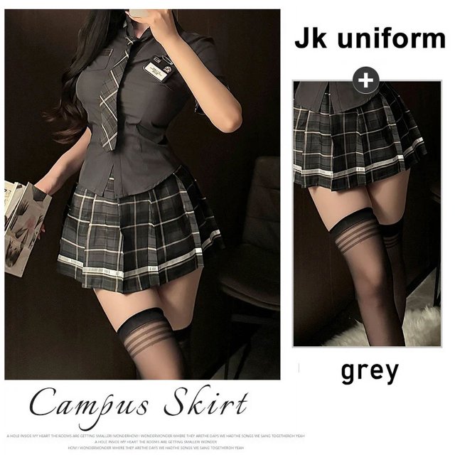 Conjunto de uniforme de estudiante Sexy para mujer, disfraz de Cosplay de fiesta temática, minifalda, conjunto de blusa ajustada, lencería para discoteca
