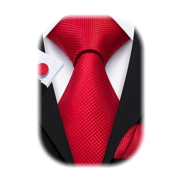 Juego de corbatas Barry.Wang Classic de seda, 150 cm x 8,5 cm, color rojo