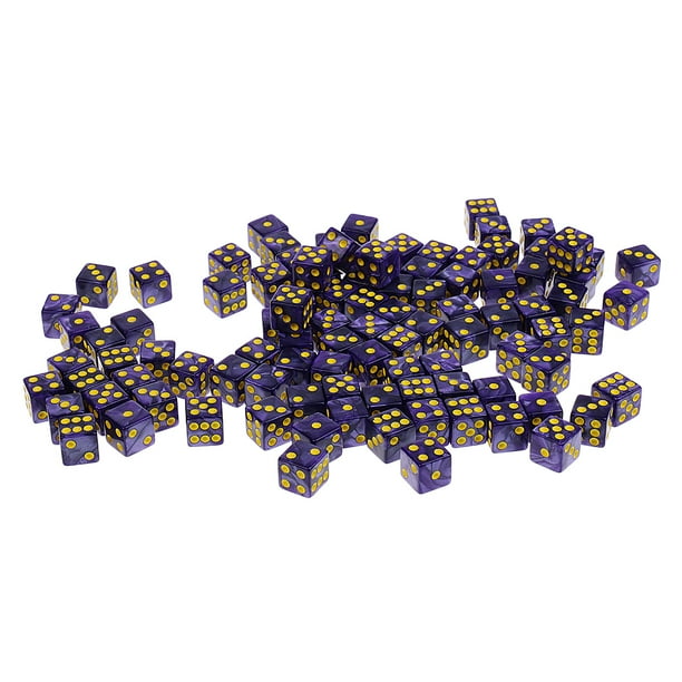 pieza 100 Piezas Dados 6 D6 Dados Punto Acrílico 14 Mm para , Púrpura Yotijar Dados D6