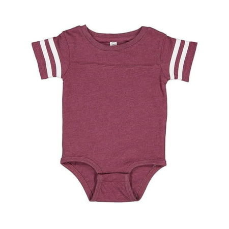

Infant Football Fine Jersey Bodysuit Vintage Burgundy/ White 18M