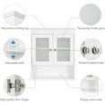 thumbnail image 5 of Spirich Elegant Bath Storage Organizer Wall Mounted Cabinet with Transparent Glass Doors, Adjustable Shelves, White, 5 of 7