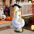 thumbnail image 5 of HWRETIE Outdoor Lawn Garden Figurine 23 Inch Porch Gooses Dress-Up Outfit with Umbrella Floral Costume for Summer, 5 of 7