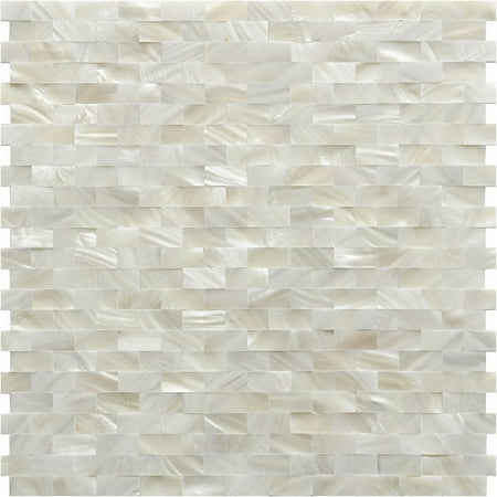 Bond Tile Easy Luxe Mother of Pearl Brick 4 in. x 0.12 in. Peel and Stick Tile Sample