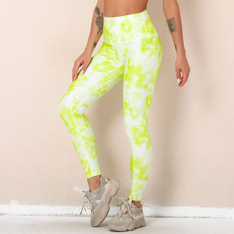 QIPOPIQ Workout Leggings for Women Clearance High Waist Running Tie-dye  Yoga Pants on Sale! 