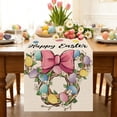thumbnail image 5 of Easter Linen Table Runner and Placemat Set, Heat Insulation Table Cloth for Kitchen Dining Table, Decorative Table Linen for Easter Party Family Gathering and Holiday Meals, 12.99*70.87in, F, 5 of 5