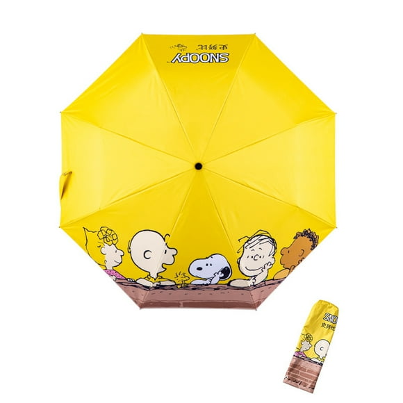 Paraguas Snoopys Yellow Anime a prueba de viento y resistente a los rayos UV