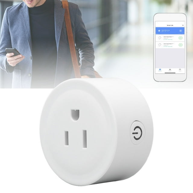 Prise Intelligente Mini WiFi 3 Trous Prise Intelligente Contrôle Vocal Télécommande Réceptacle de Minuterie de Téléphone Prise Intelligente avec Minuterie et Fonction de Planification Prise US 100-240V 10A