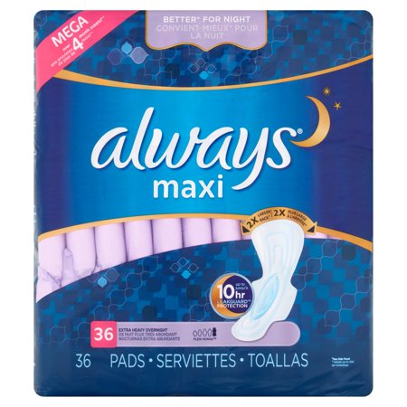 overnight maxi always unscented pads count wings heavy extra