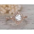 thumbnail image 3 of 1.25 Carat Round cut Halo Man made diamond moissanite Engagement Ring with 18k Gold Plating, 3 of 4