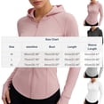 thumbnail image 2 of Bosfbaoi Women's Hooded Full Zip Long Sleeve Athletic Jacket, Slim Fit Stretchy Breathable Workout Top, Curved Hem Thumbhole Outerwear for Yoga Gym Daily, 2 of 7