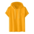 thumbnail image 1 of Pullover de Manga Corta para Hombres Casual Sólido de Moda con Capucha de Bolsillo Deportivo Camiseta Superior, 1 of 7